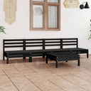 vidaXL 5-delige Loungeset massief grenenhout wit