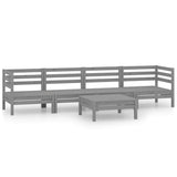 vidaXL 5-delige Loungeset massief grenenhout wit