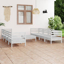 vidaXL 9-delige Loungeset massief grenenhout blanc