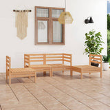vidaXL 4-Piece Solid Pine Wood Lounge Set