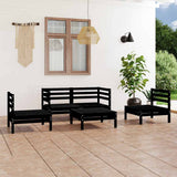 vidaXL 5-delige Loungeset massief grenenhout wit