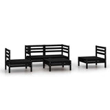 vidaXL 5-delige Loungeset massief grenenhout wit