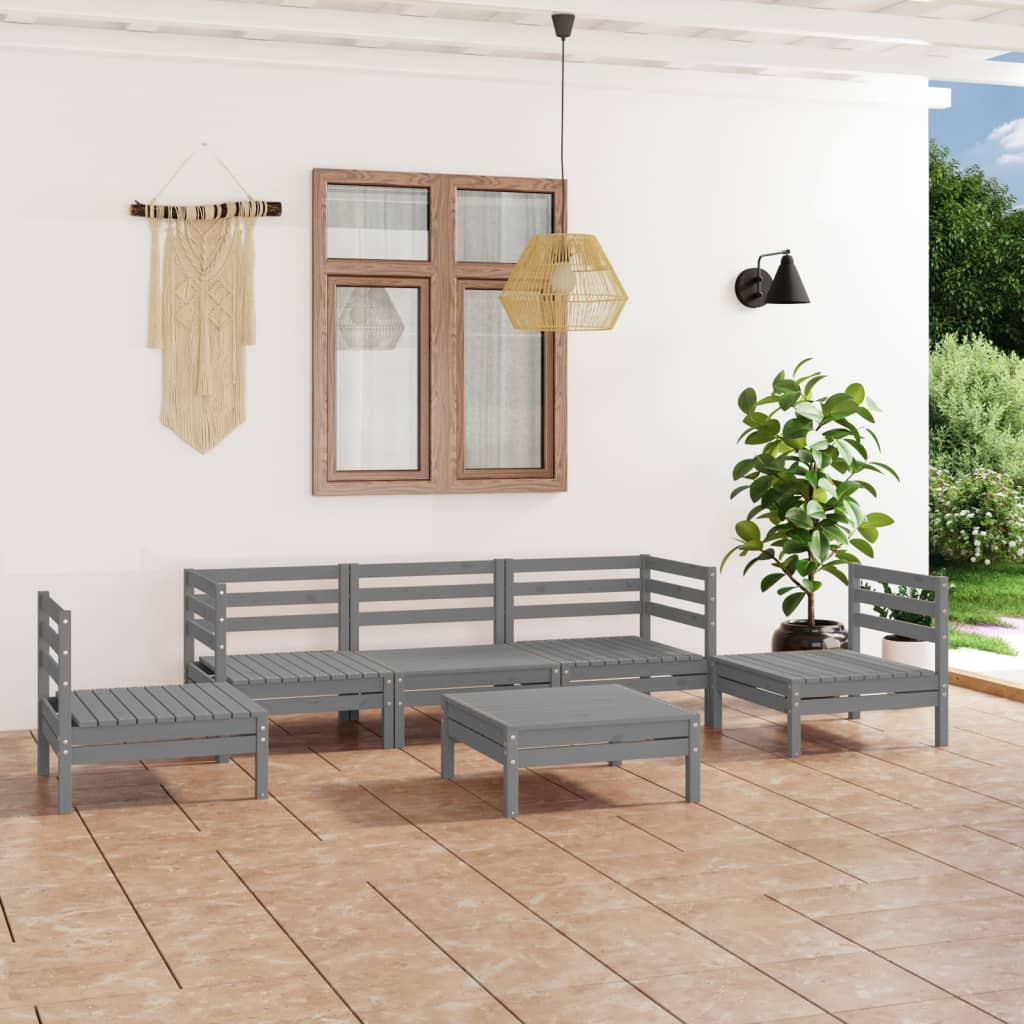 vidaXL 6-Piece Lounge Set Solid Pine Wood