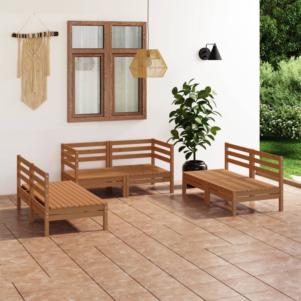 vidaXL 6-Piece Lounge Set Solid Pine Wood