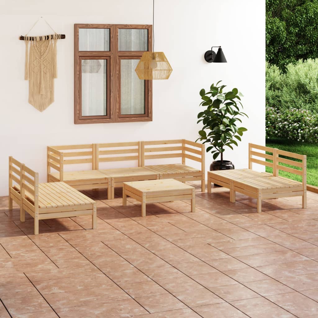 vidaXL 8-Piece Lounge Set Solid Pine Wood