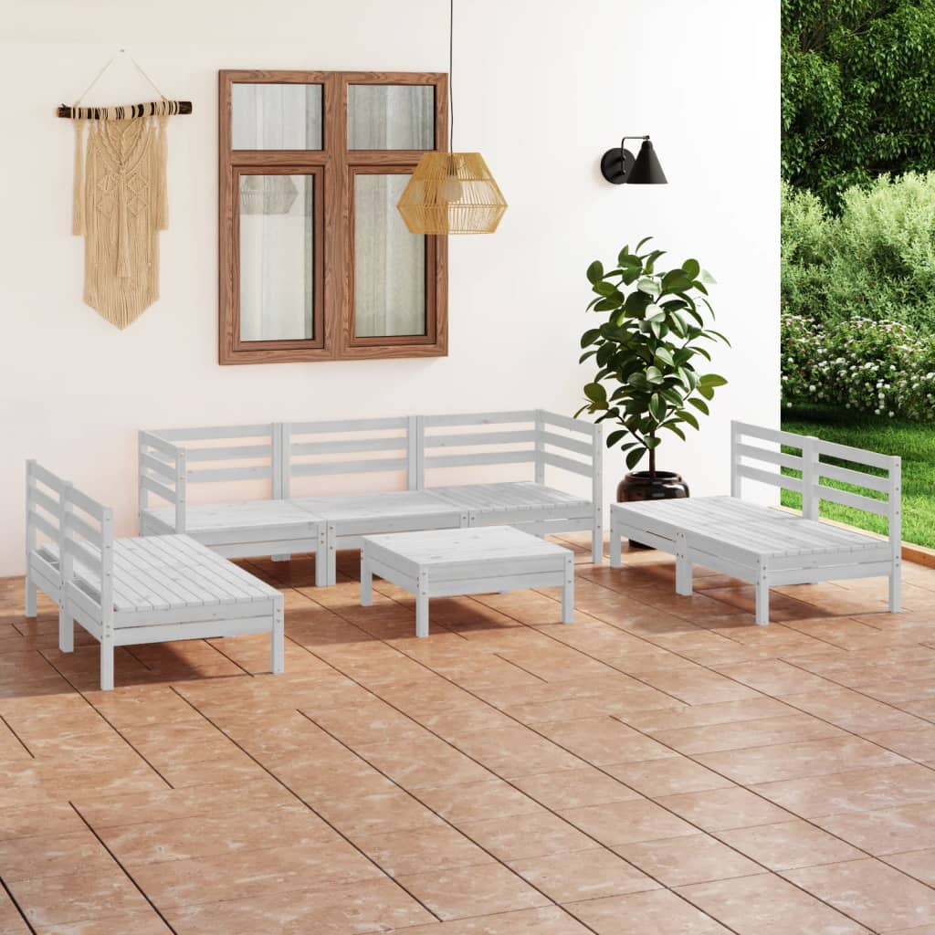 vidaXL 8-Piece Lounge Set Solid Pine Wood