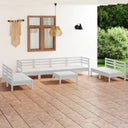 vidaXL 9-delige Loungeset massief grenenhout blanc
