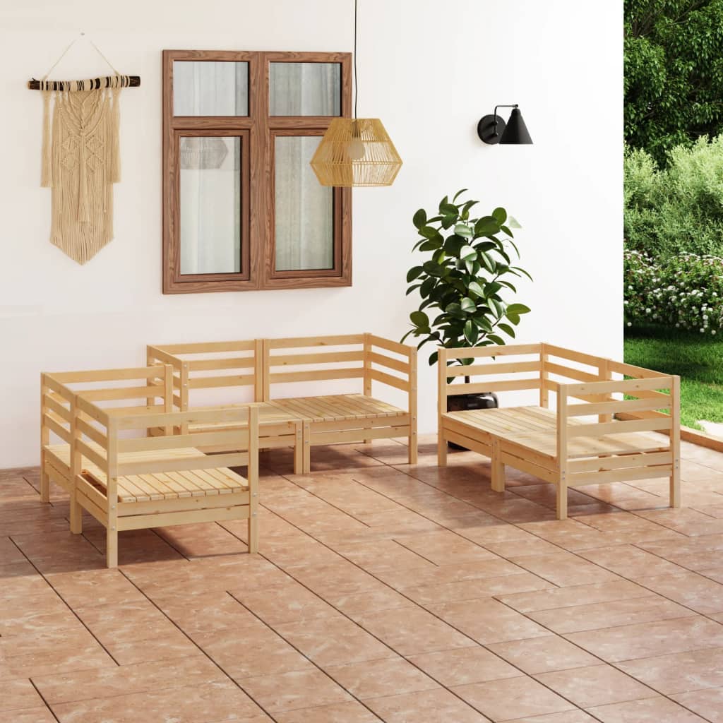 vidaXL 6-Piece Lounge Set Solid Pine Wood