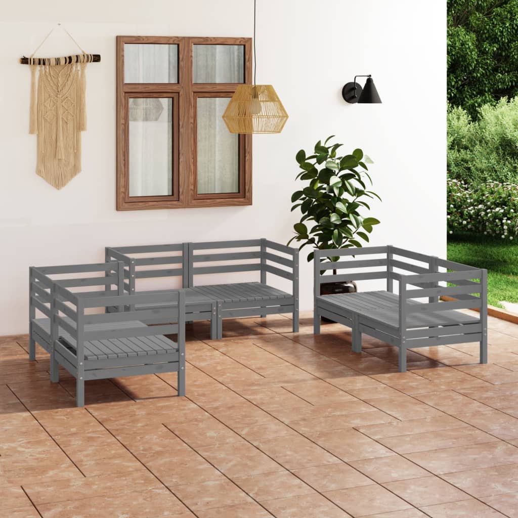 vidaXL 6-Piece Lounge Set Solid Pine Wood