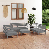 vidaXL 7-Piece Lounge Set Solid Pine Wood White