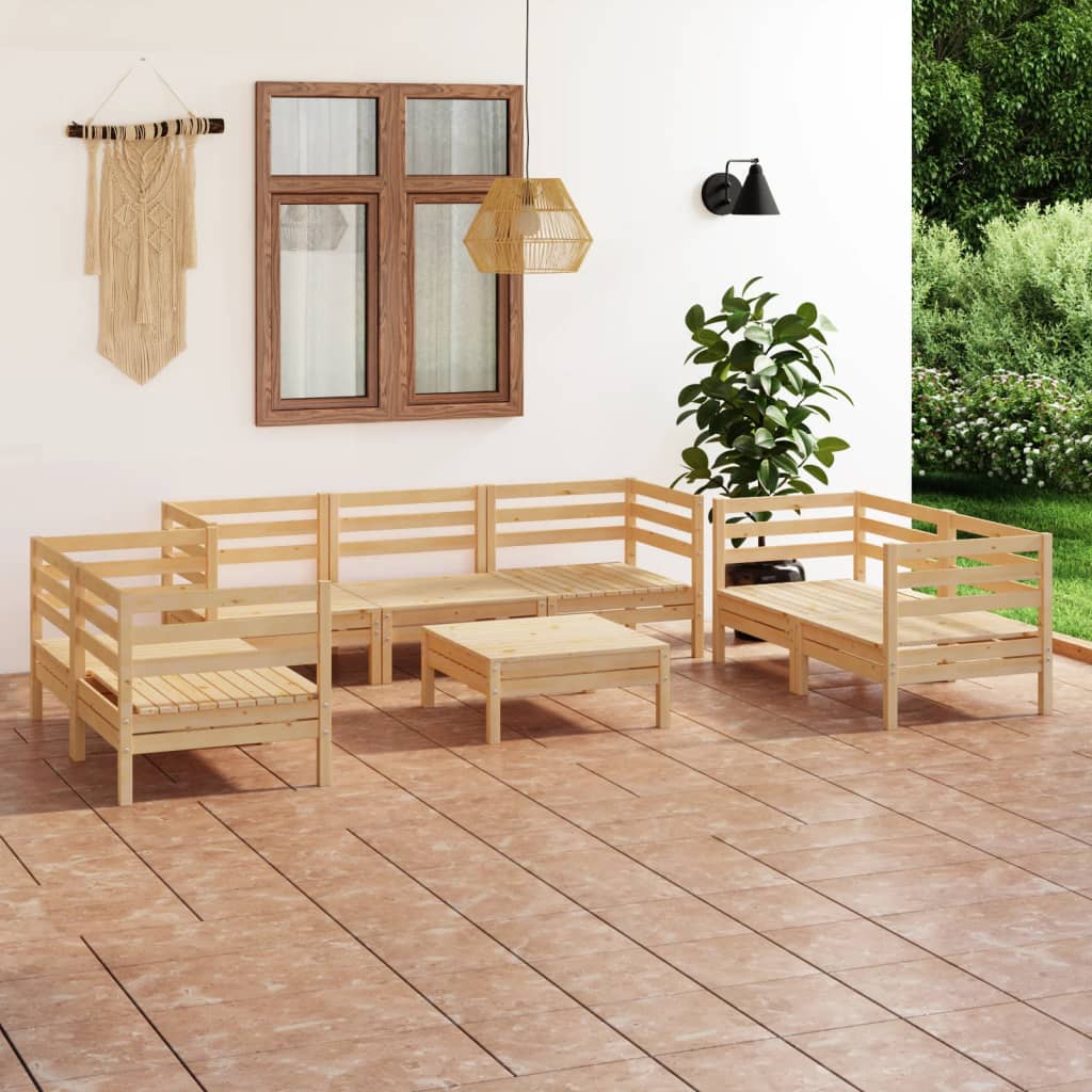 vidaXL 8-Piece Lounge Set Solid Pine Wood