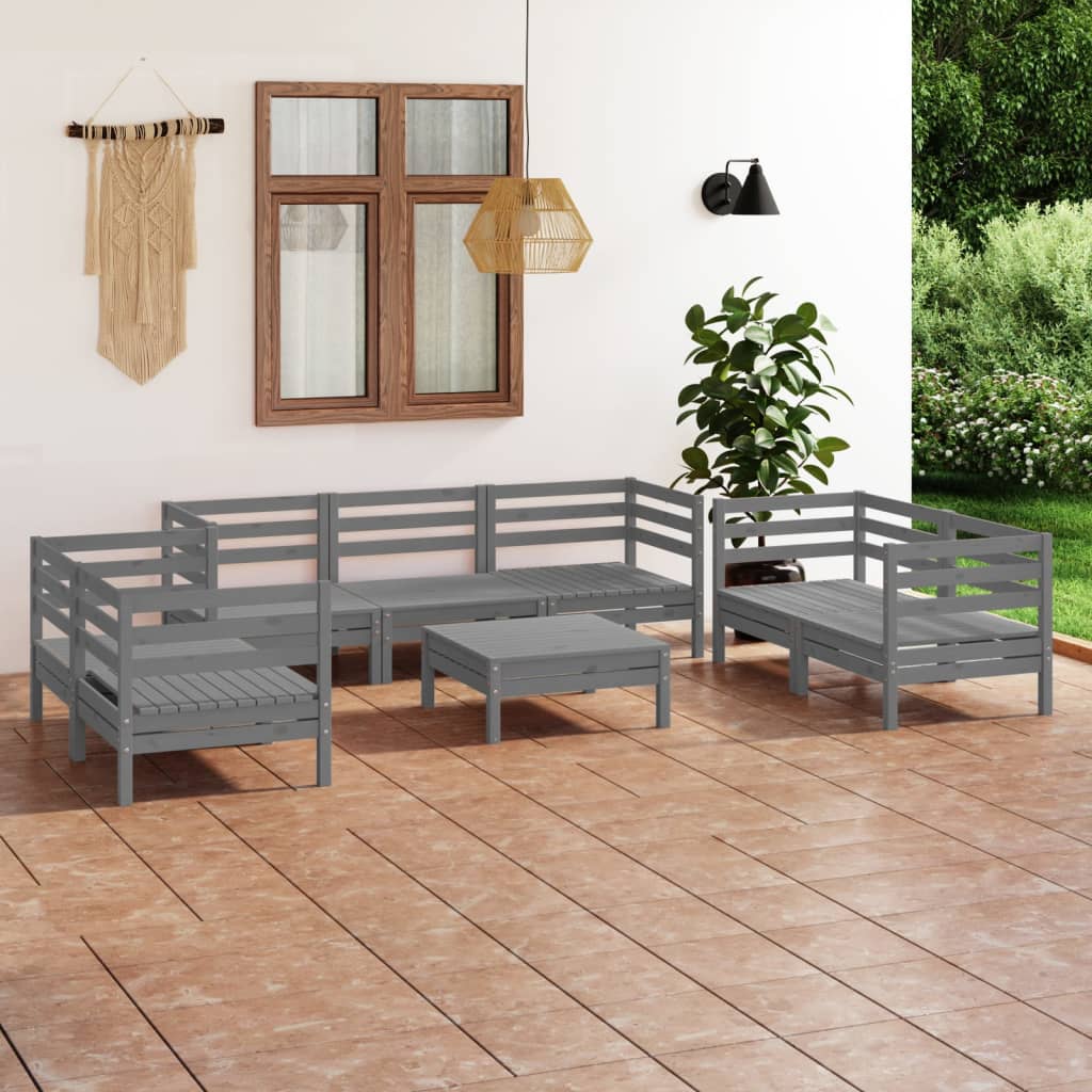 vidaXL 8-Piece Lounge Set Solid Pine Wood