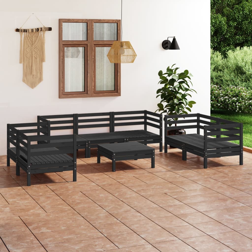 vidaXL 8-Piece Lounge Set Solid Pine Wood