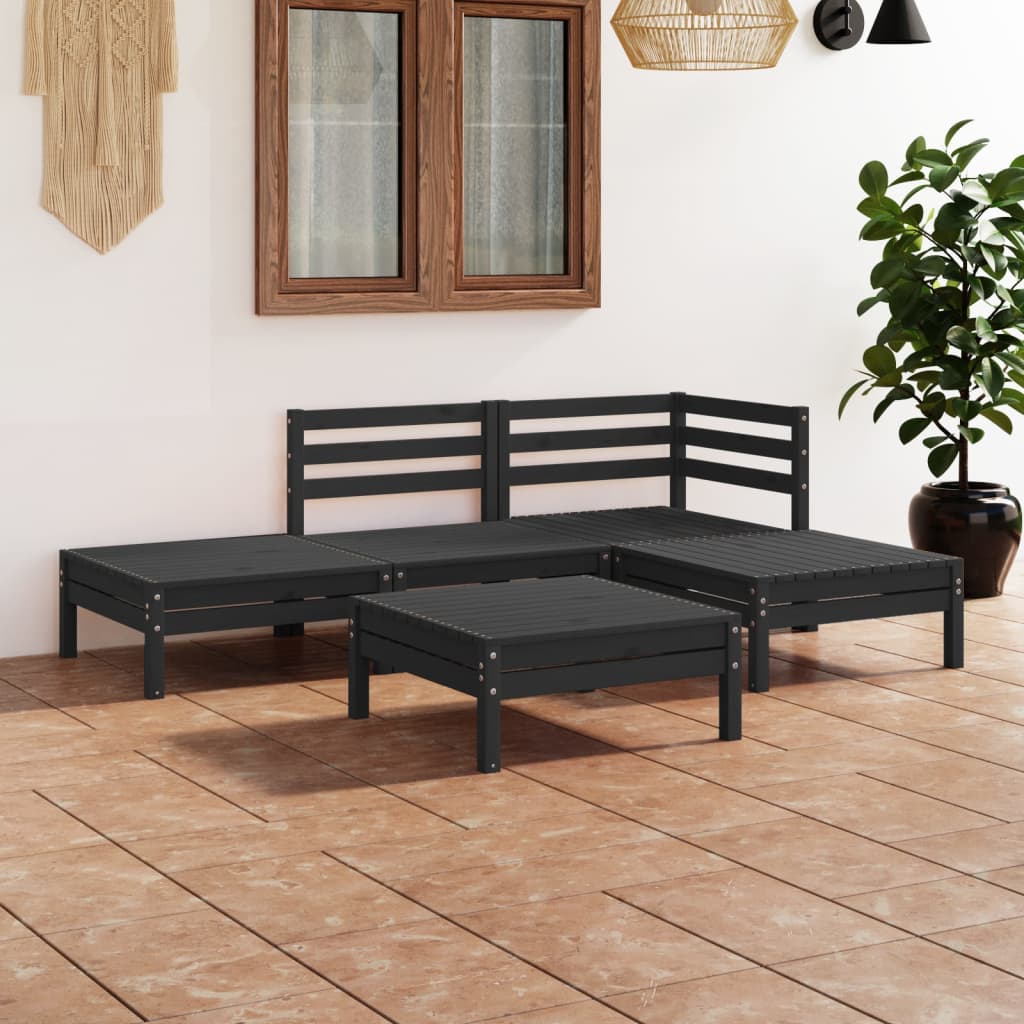 vidaXL 5-piece Lounge Set Solid Pine Wood White