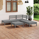 vidaXL 6-delige Loungeset massief grenenhout wit