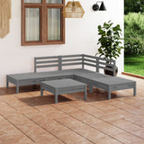 vidaXL 6-Piece Lounge Set Solid Pinewood White