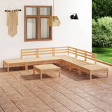 vidaXL 8-delige Loungeset massief grenenhout wit