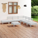 vidaXL 8-delige Loungeset massief grenenhout wit