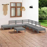 vidaXL 8-delige Loungeset massief grenenhout wit