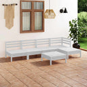 vidaXL 6-delige Loungeset massief grenenhout grijs