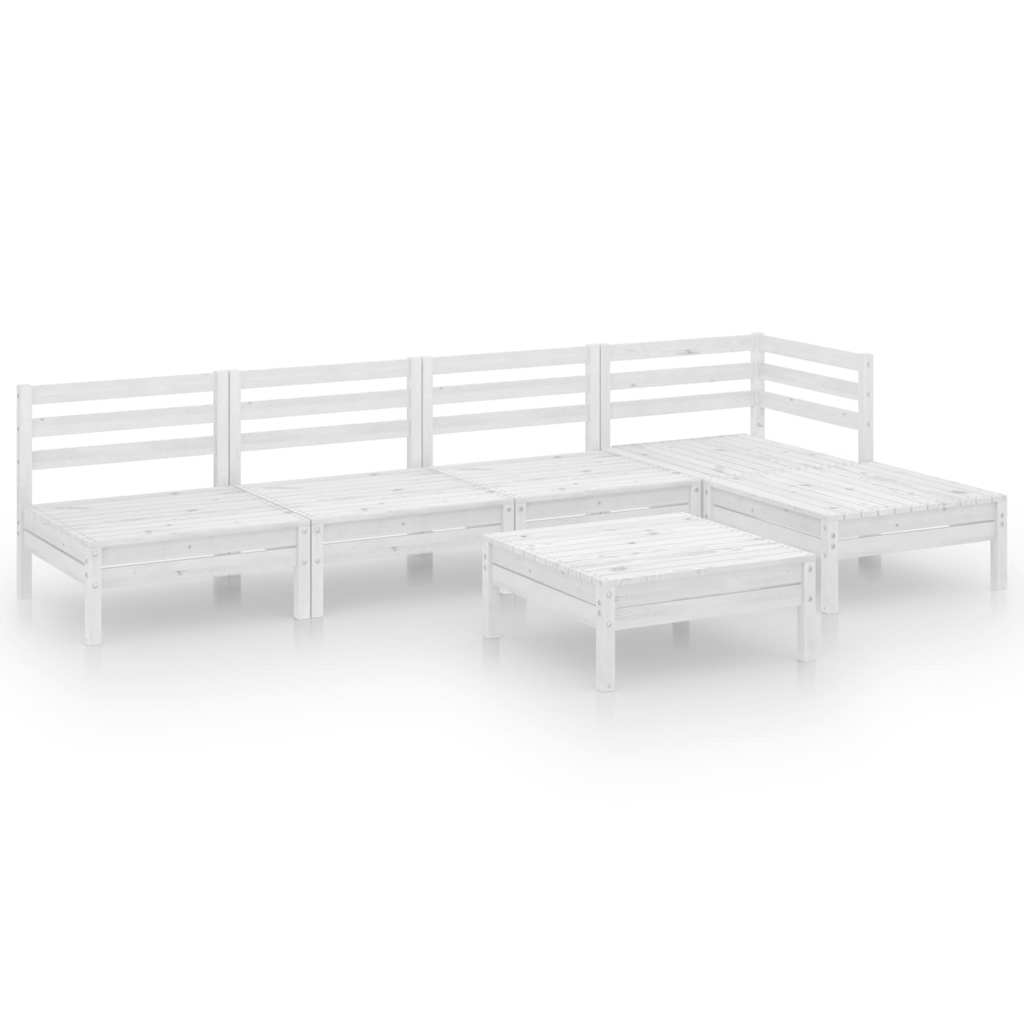 vidaXL 6-delige Loungeset massief grenenhout grijs