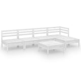 vidaXL 6-delige Loungeset massief grenenhout grijs