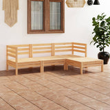 vidaXL 4-Piece Solid Pine Wood Lounge Set