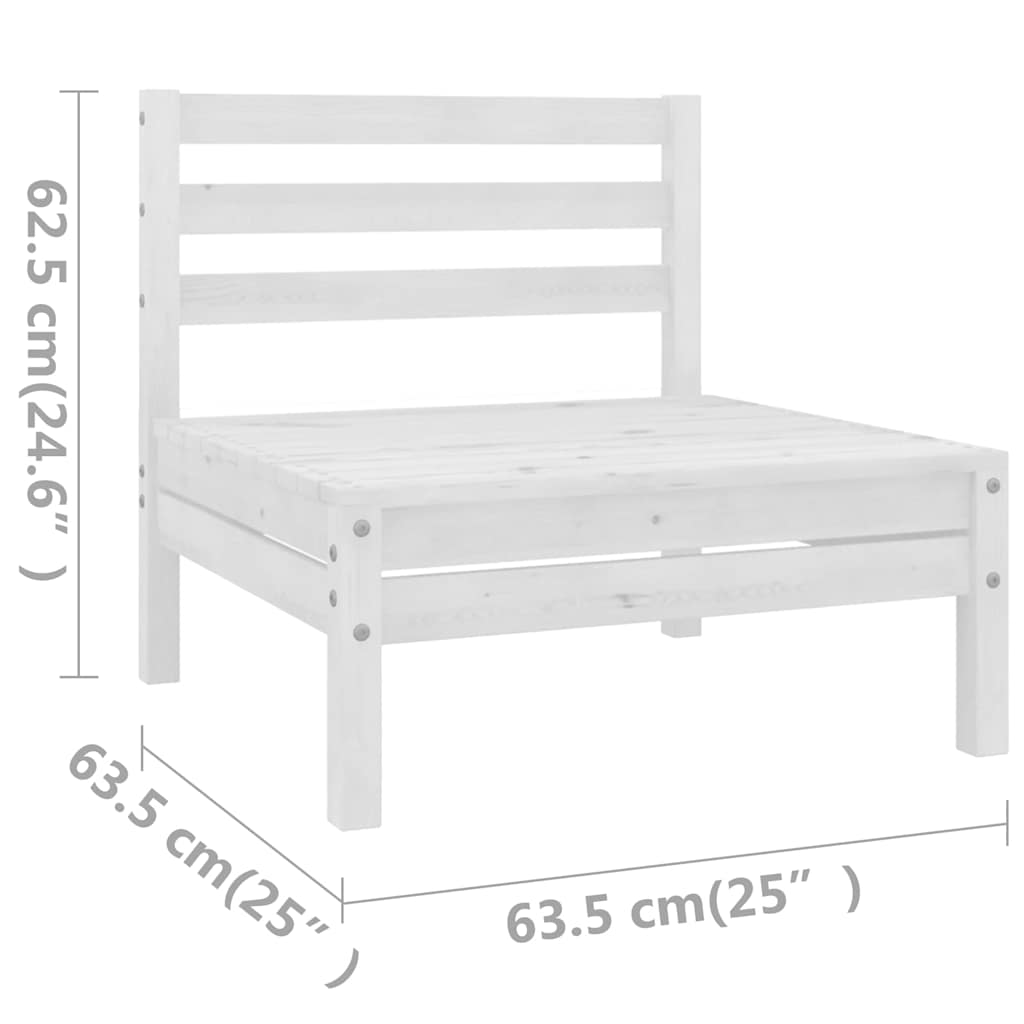 vidaXL 5-delige Loungeset massief grenenhout wit