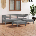 vidaXL 5-delige Loungeset massief grenenhout wit