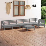 vidaXL 7-delige Loungeset massief grenenhout wit