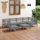 vidaXL 7-Piece Lounge Set Solid Pine Wood White