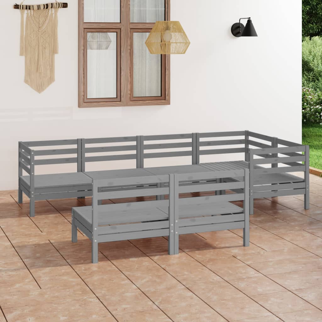 vidaXL 7-Piece Lounge Set Solid Pine Wood