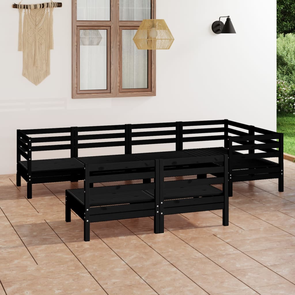 vidaXL 7-Piece Lounge Set Solid Pine Wood