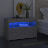 vidaXL Nachtkastje met LED-verlichting 60x35x40 cm bewerkt hout wit