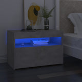 vidaXL Nachtkastje met LED-verlichting 60x35x40 cm bewerkt hout wit