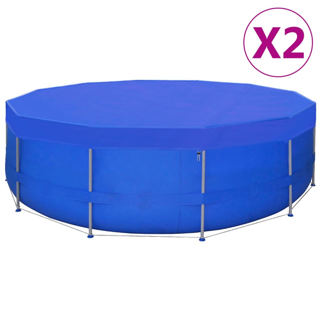 vidaXL Serviettes de plage 2 st rond 90 g/m² 460 cm PE