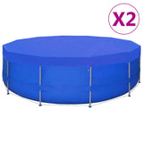 vidaXL Serviettes de plage 2 st rond 90 g/m² 460 cm PE