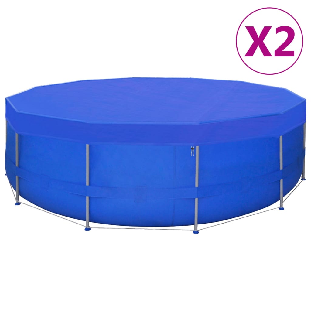 vidaXL Serviettes de plage 2 st rond 90 g/m² 460 cm PE