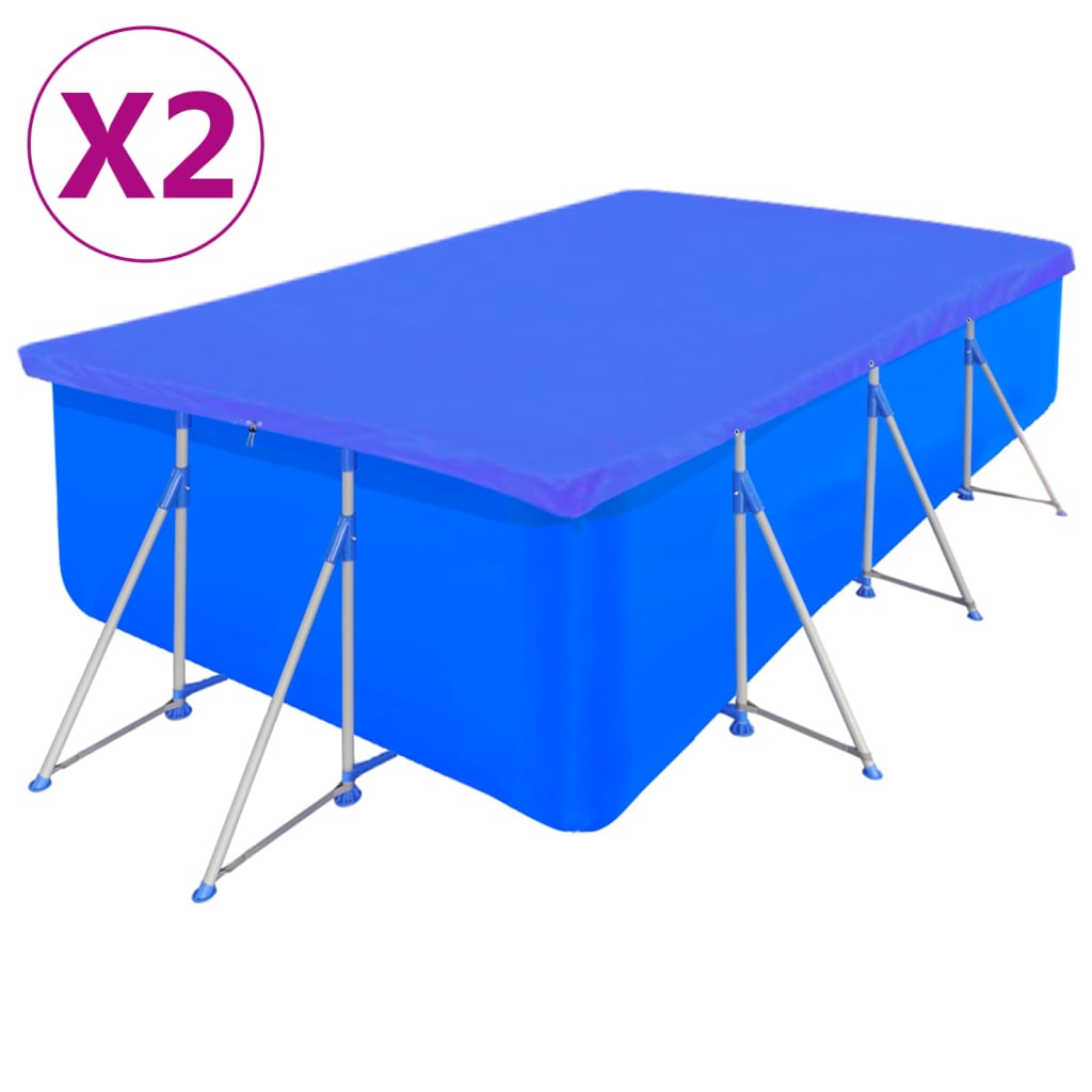 vidaXL Pool Covers 2 pcs rectangular 90 g/m² 394x207 cm PE