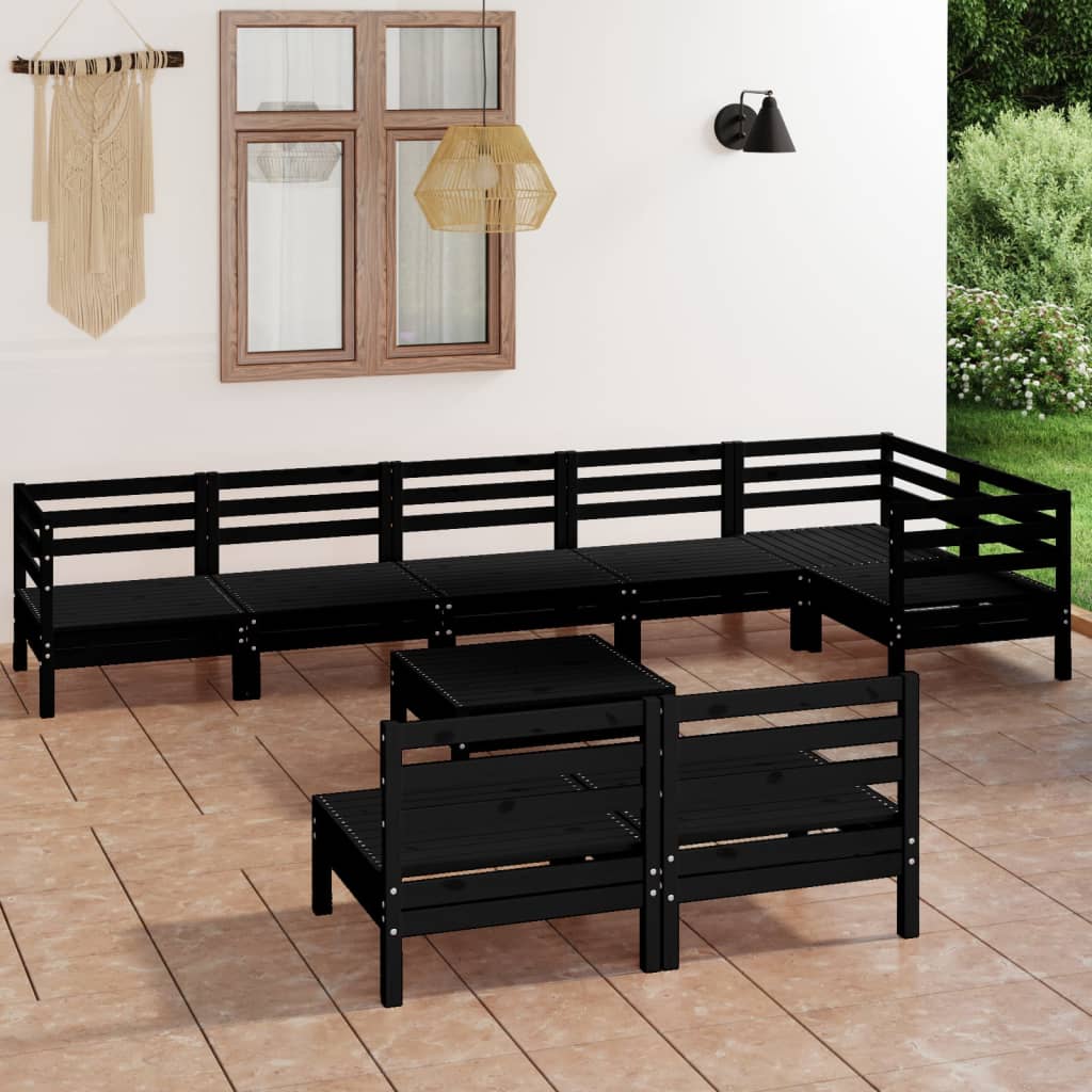 vidaXL 9-piece Lounge Set Solid Pine Wood