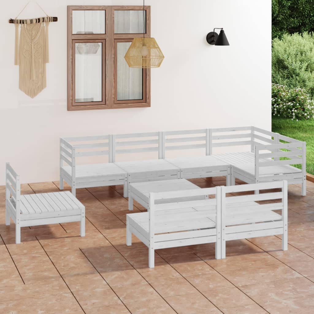 vidaXL 9-piece Lounge Set Solid Pine Wood