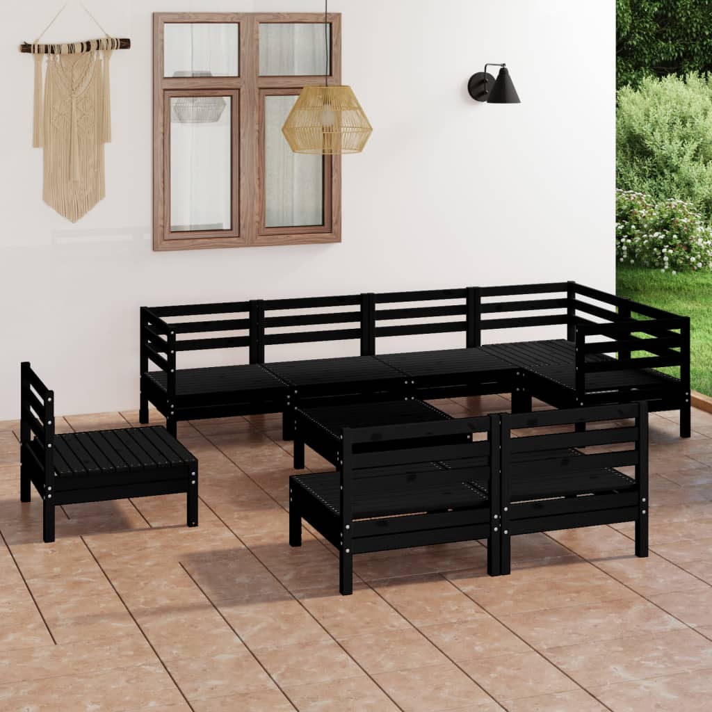 vidaXL 9-piece Lounge Set Solid Pine Wood