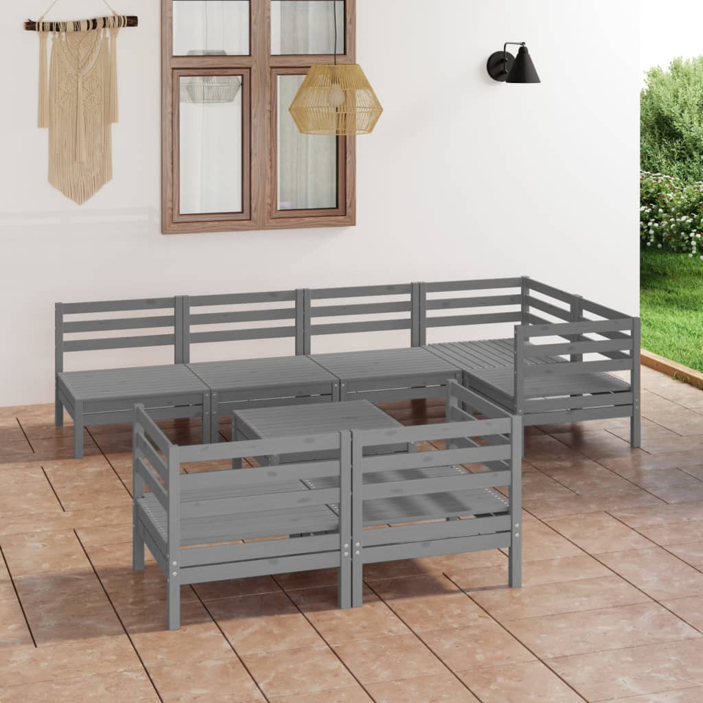 vidaXL 8-Piece Lounge Set Solid Pine Wood