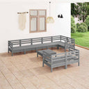 vidaXL 9-piece Lounge Set Solid Pine Wood White