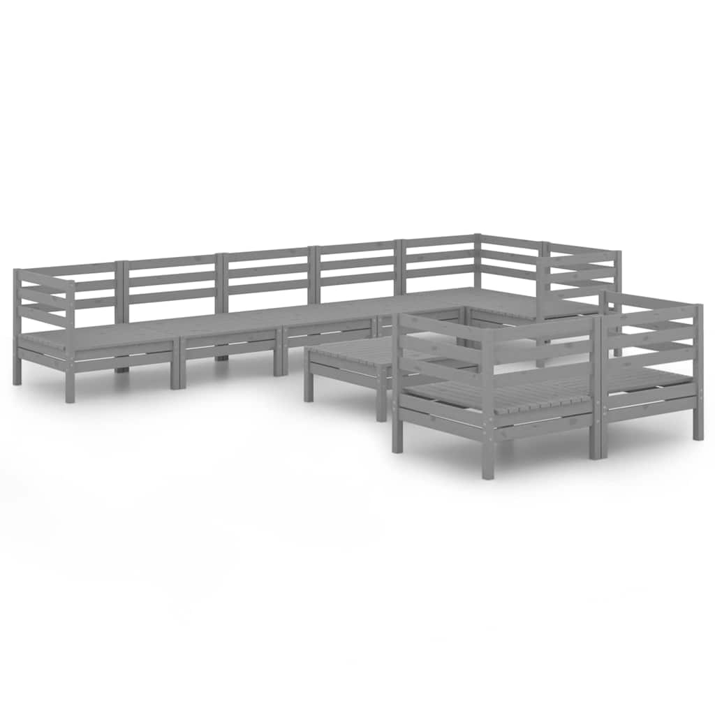vidaXL 9-piece Lounge Set Solid Pine Wood White