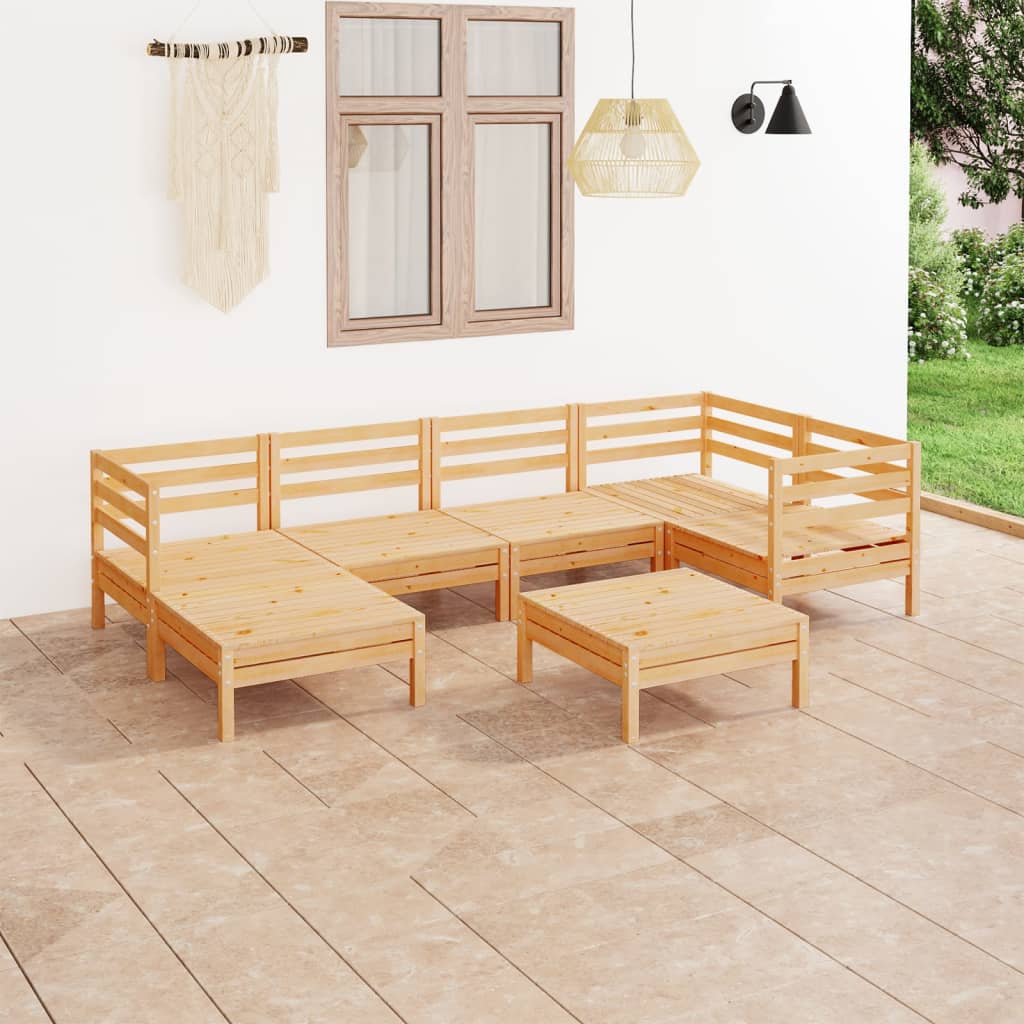 vidaXL 7-Piece Lounge Set Solid Pine Wood