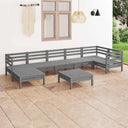 vidaXL 8-Delige Loungeset massief grenenhout wit