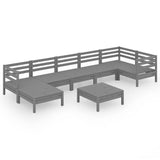 vidaXL 8-Delige Loungeset massief grenenhout wit