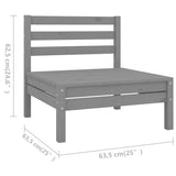vidaXL 8-Delige Loungeset massief grenenhout wit