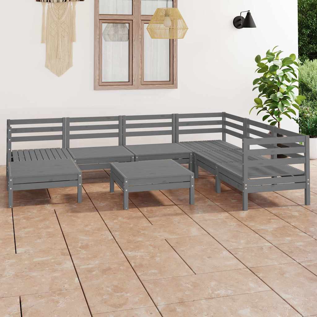 3082980 vidaXL 8-Piece Garden Lounge Set Solid Pinewood White